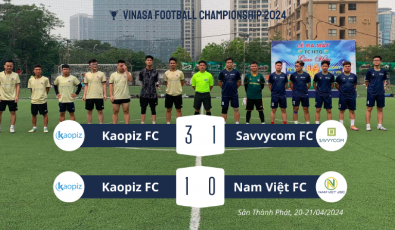 Kaopiz FC makes its debut appearance in the finals of the VINASA Football Championship